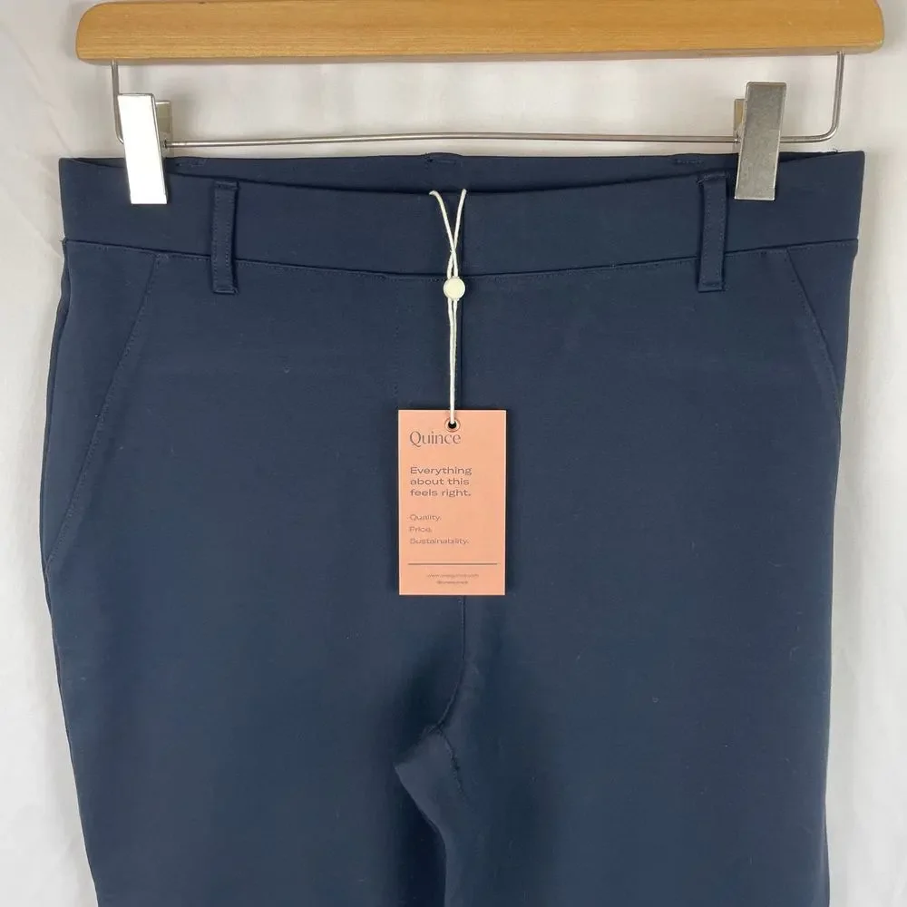 Quince Women's Ultra-Stretch Ponte Straight Leg Pant 30" Inseam Navy Blue Size S - Picture 2 of 9